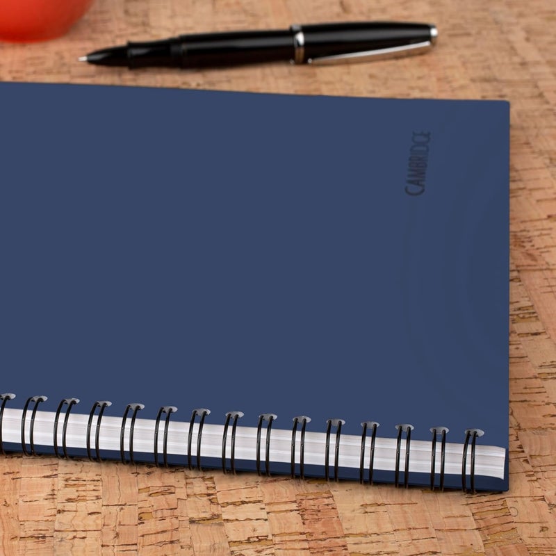 Cambridge Limited Business Notebook, Meeting Notes, Legal Ruled, 8-1/4" x 11", 80 Sheets, Soft Touch Flexible Cover, Wirebound, Blue (UN06132-20) - Image 4